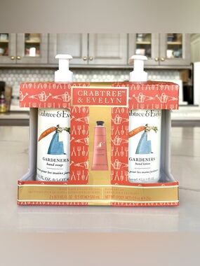 NIB Crabtree & Evelyn Gardeners Hand Wash and Lotion Set - 3 PCS